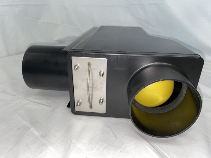 Wisy 4" multifunction overflow device close up of the front side - product image