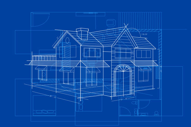 residential consultation and design blueprint showing the outside of a large house