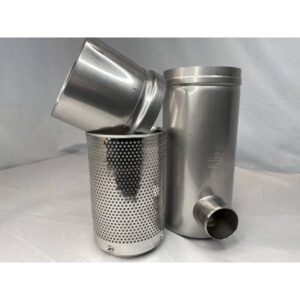 WISY Downspout Stainless Prefilter full display of all parts - product image