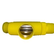 WISY LineAr100 Rainwater Prefilter yellow Polypropylene close up of the top - product image